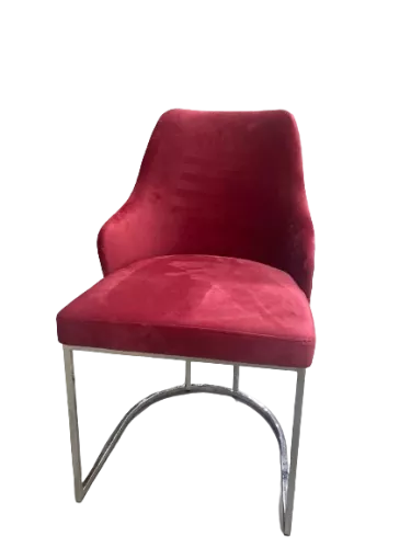 Orchide arm dining chair Pink with silver legs
