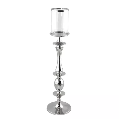 Floor Candle Hurricane Laura 17x17x102cm silver