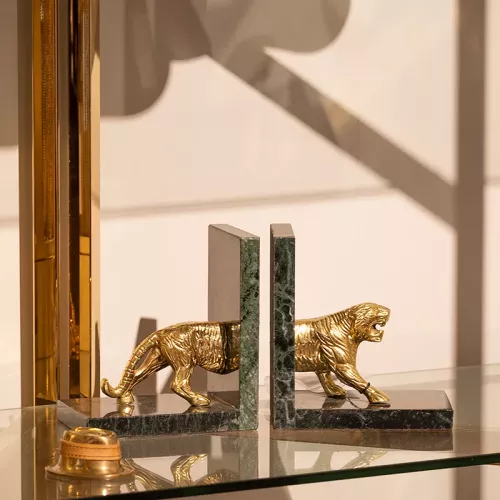 Hazenkamp Tiger - Green Marble - Bookend (112555)