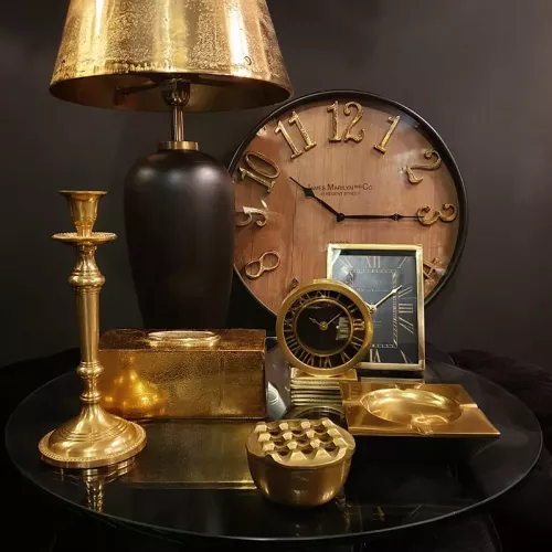 Hazenkamp Classic Golden Table Clock  (112510)